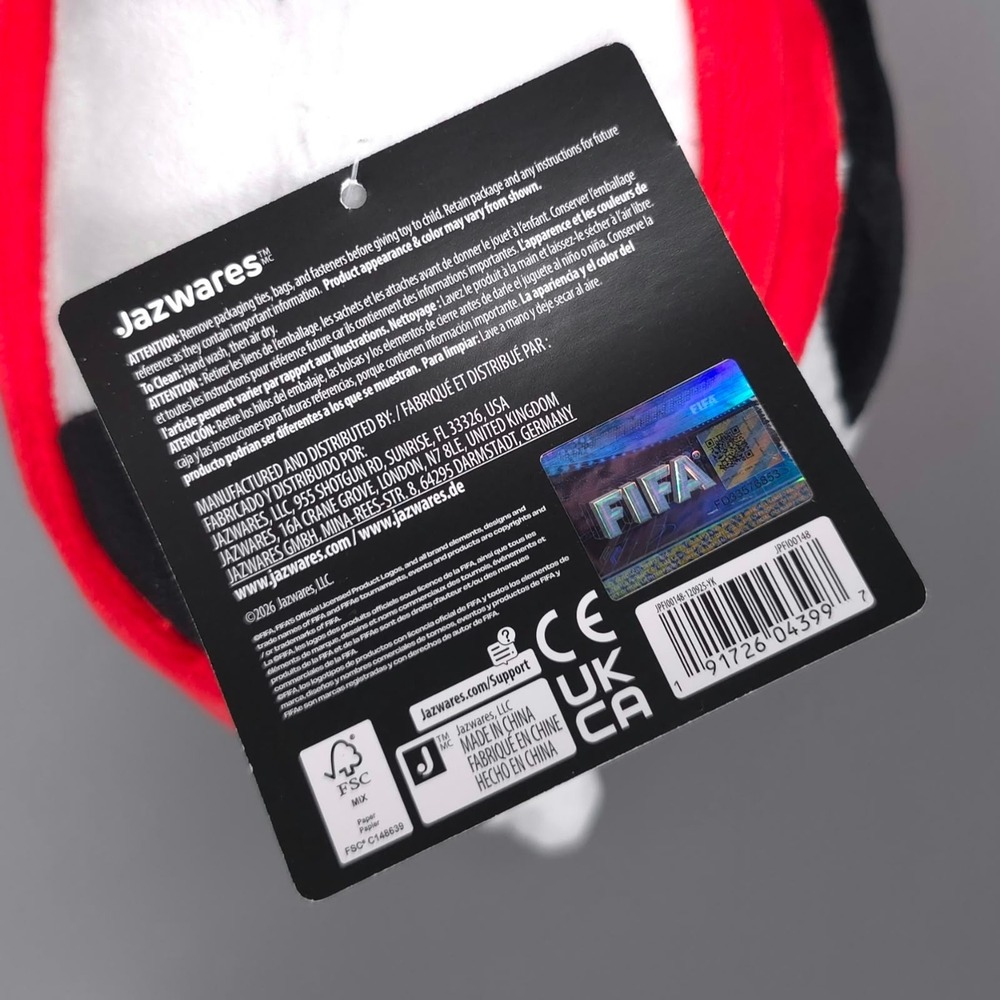 JAZWARES FIFA WORLD CUP 2026 ENGLAND New Fan Plush 9 Soccer Official Licensed - Picture 7 of 8